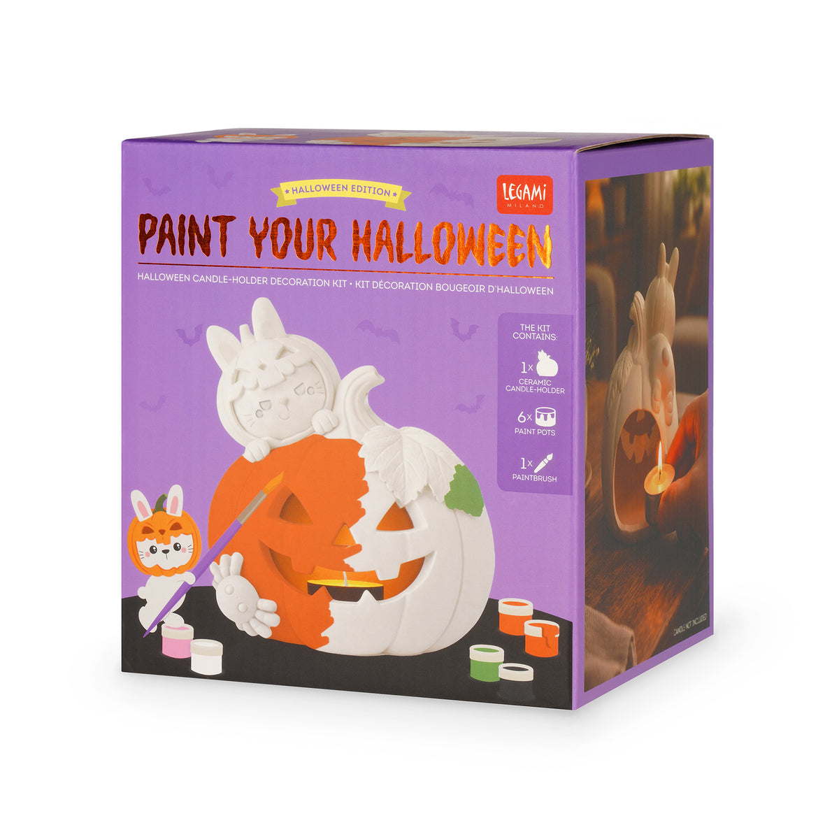 Legami - Halloween-Kerzenhalter-Deko-Set - Paint Your Halloween