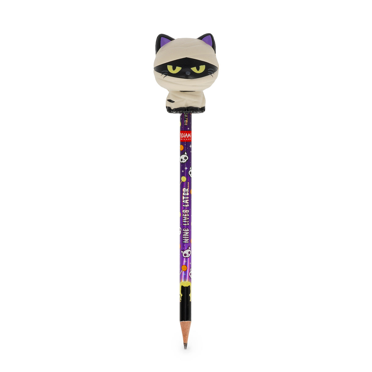 Legami - Halloween-Anti-Stress-Bleistift Mummy Cat „Nine Lives Later“ - Squeezies